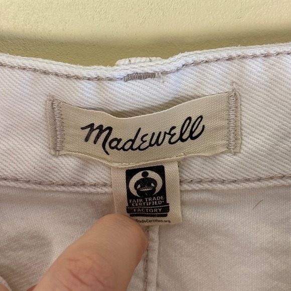 MADEWELL Darted Barrel-Leg Jean White Women Size 25P Smart Casual Everyday Denim - Picture 4 of 16